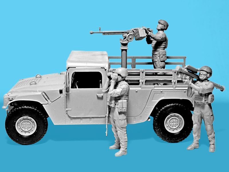 Мисливці за дронами 1/35 Humvee M1097A2 з ДШКМ та ПЗРК-розрахунком ICM DS3531 , збірна модель антидрон ICMDS3531 фото