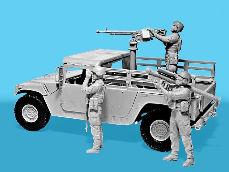 Мисливці за дронами 1/35 Humvee M1097A2 з ДШКМ та ПЗРК-розрахунком ICM DS3531 , збірна модель антидрон ICMDS3531 фото