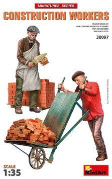 Будівельники з аксесуарами 1/35 (Construction Workers with Accessories) MiniArt 38097 , збірна модель Мініарт MA38097 фото