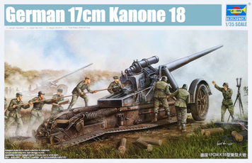 Немецкая тяжелая пушка 1/35 17 cm Kanone 18 Trumpeter 02313 , сборная модель пушка Канон 18 Трумпетер TR02313 фото