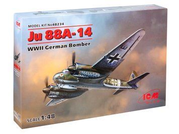 Сборная модель ICM 1/48 Ju 88A-14, Немецкий бомбардировщик 2 Мировой войны 48234 ICM48234 фото