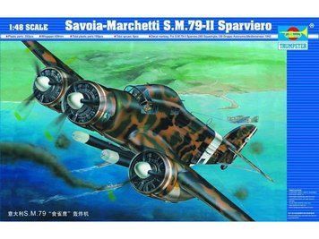 Итальянский бомбардировщик 1/48 Savoia-Marchetti SM.79 Sparviero Trumpeter 02817 , сборная модель TR02817 фото