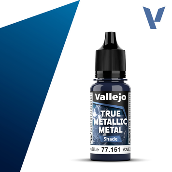 Акрилова фарба Сапфірово-синій Темний тон (Sapphire Blue Shade) Vallejo True Metallic Metal VAL 77151 VAL 77151 фото