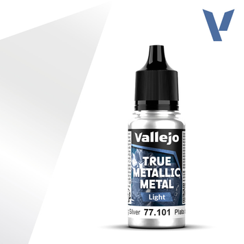 Акриловая краска Стерлинговое серебро Светлый тон (Sterling Silver Light) Vallejo True Metallic Metal VAL 77101 VAL 77101 фото