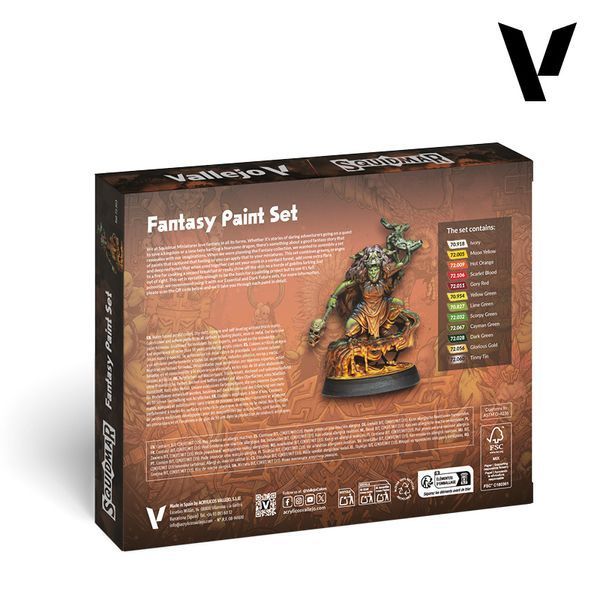 Набір фарб та мініатюра &laquo;Фентезі&raquo; Fantasy 12 шт Vallejo & Squidmar 72203 VAL 72203 фото