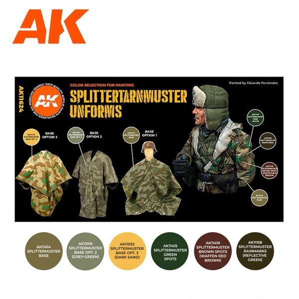Набор акриловых красок Униформа "Сплиттермустер" (Splittermuster Uniform 3G) 6 шт AK-Interactive AK11624 AK11624 фото