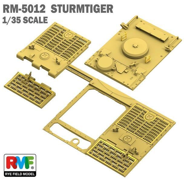 Сборная модель 1/35 немецкая самоходная артиллерийская установка Sturmtiger с интерьером и рабочими траками Rye Field Model RFM 5012 RM-5012 фото