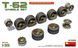 Советские катки 1/35 для Т-62 (T-62 Wheels Set) MiniArt 37060 , сборная модель катков Миниарт MA37060 фото 1