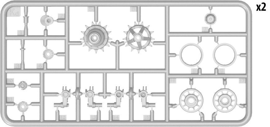 Советские катки 1/35 для Т-62 (T-62 Wheels Set) MiniArt 37060 , сборная модель катков Миниарт MA37060 фото