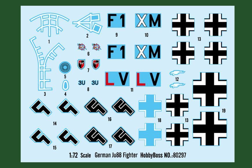 Німецький багатоцільовий винищувач 1/72 Junkers Ju 88C-6 HobbyBoss 80297 , збірна модель Юнкерс Хобібос HB80297 фото