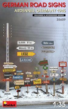 Немецкие дорожные знаки 1/35 Арденны, 1945 (German Road Signs Ardennes) MiniArt 35609 , сборная модель Миниарт MA35609 фото