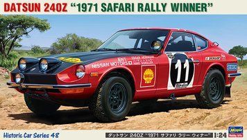 Збірна модель 1/24 японський автомобіль Datsun 240Z 1971 Safari rally winner Hasegawa 21148 HS21148 фото