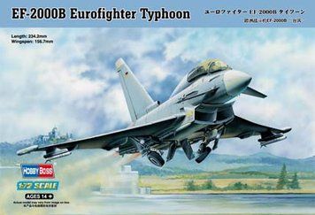 Збірна модель 1/72 європейський багатоцільовий винищувач EF-2000B Eurofighter Typhoon HobbyBoss HB80265 HB80265 фото