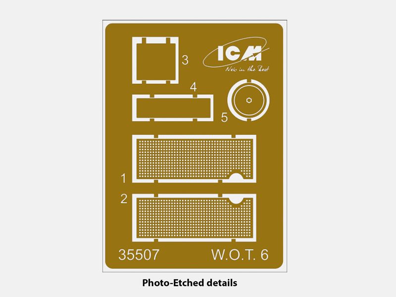 Сборная модель ICM 1/35 БМ-13-16 на шасси W.O.T. 8, Советская РСЗО II СВ 35591 ICM35591 фото