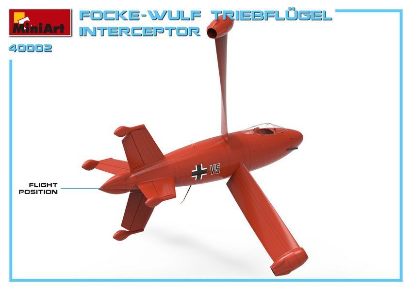 Німецький дослідний перехоплювач 1/35 Focke-Wulf Triebfl&uuml;gel MiniArt 40002 , збірна модель Трібфлюгель Мініарт MA40002 фото