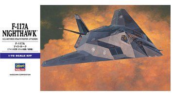 Американський літак типу &laquo;Стелс&raquo; 1/72 F-117A Nighthawk Hasegawa 00531 , збірна модель літака Хасегава HS00531 фото