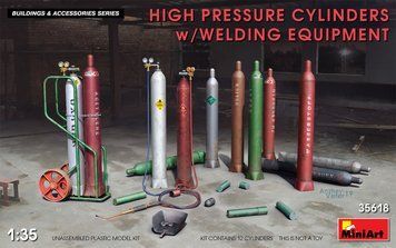 Баллоны со сварочным оборудованием 1/35 (High Pressure Cylinders w/Welding Equipment) MiniArt 35618 , Миниарт MA35618 фото
