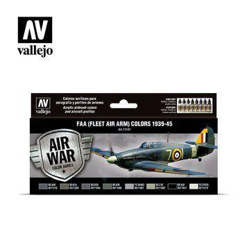 Набор акриловых красок для аэрографа Model Air Цвета FAA (Fleet Air Arm) 1939-1945 (FAA (Fleet Air Arm) colors 1939-1945) 8 шт VAL 71147 VAL 71147 фото