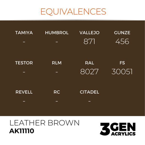 Акрилова фарба Шкіряний коричневий (Leather Brown) AK-interactive AK11110 AK11110 фото