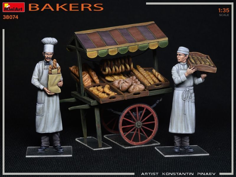 Вулична пекарня 1/35 Bakers MiniArt 38074 , збірна модель пекарі з лавкою Мініарт MA38074 фото