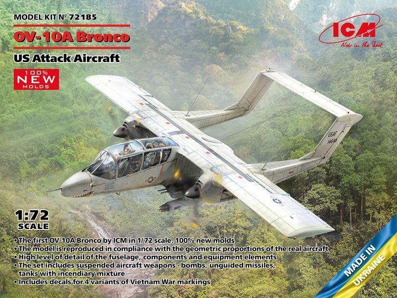 Збірна модель ICM 1/72 North American OV-10А Bronco, американський штурмовик (72185) ICM72185 фото