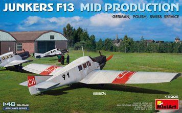 Немецкий пассажирский самолёт 1/48 (Junkers F13 Mid Prod) MiniArt 48005 , сборная модель самолет Миниарт MA48005 фото