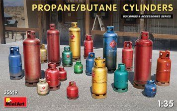 Газовые баллоны 1/35 (Propane/Butane Cylinders) MiniArt 35619 , сборная модель баллонов Миниарт MA35619 фото