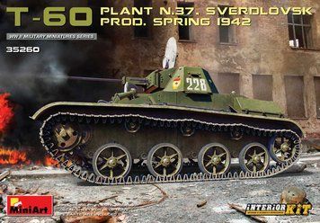 Советский легкий танк 1/35 Т-60 завод №37 (Interior Kit) MiniArt 35260 , сборная модель Миниарт MA35260 фото