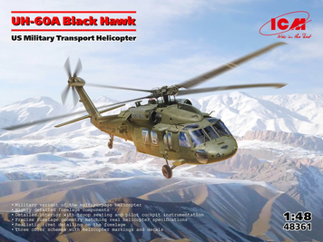 Сборная модель ICM 1/48 UH-60A Black Hawk, военно-транспортный вертолет США 48361 ICM48361 фото