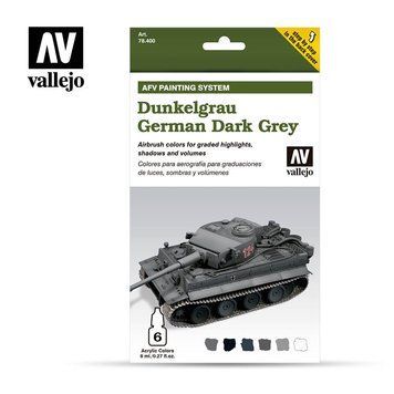 Набір акрилових фарб для аерографу Model Air Німецький Dunkelgrau Темний Сірий (Dunkelgrau German Dark Grey) 6 шт VAL 78400 VAL 78400 фото
