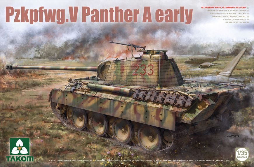 Збірна модель Танк 1/35 Pzkpfwg.V Panther A early Takom 2174 2174 фото