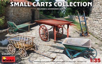 Ручные телеги 1/35 (Small Carts Collection) MiniArt 35621 , сборная модель хозяйственных тележек Миниарт MA35621 фото