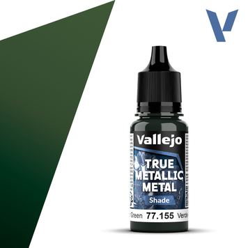 Акрилова фарба Бурштиново-зелений Темний тон (Amber Green Shade) Vallejo True Metallic Metal VAL 77155 VAL 77155 фото