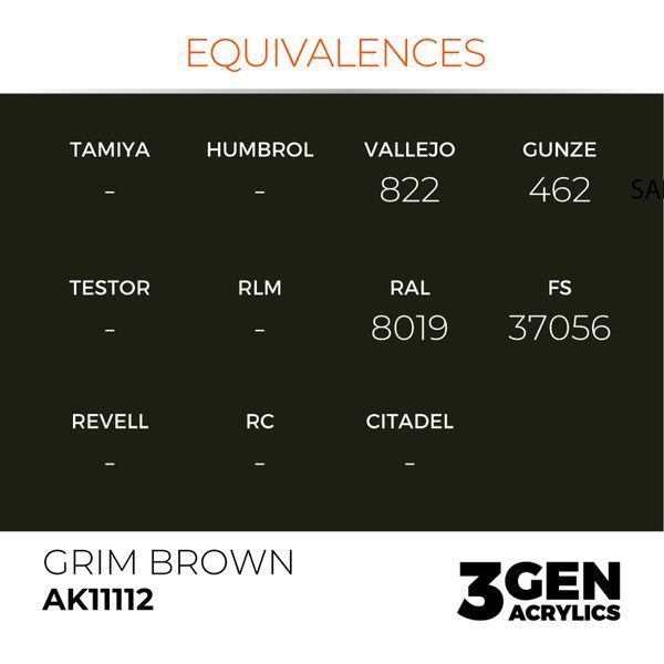 Акрилова фарба Похмурий коричневий (Grim Brown) AK-interactive AK11112 AK11112 фото
