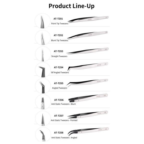 Кутовий гострий пінцет (Stainless Steel Precision Folding Head Tweezers) Dspiae AT-TZ04 AT-TZ04 фото