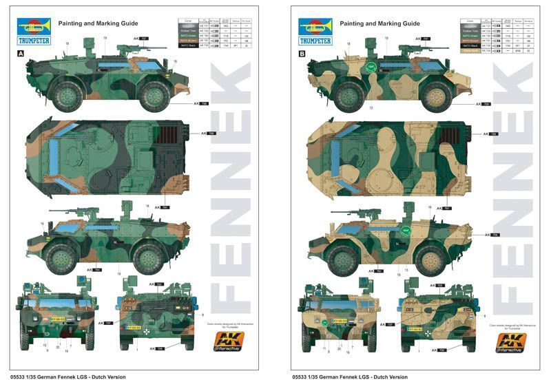 Німецький розвідувальний бронеавтомобіль 1/35 Fennek LGS (Dutch) Trumpeter 05533 , збірна модель Трумпетер TR05533 фото