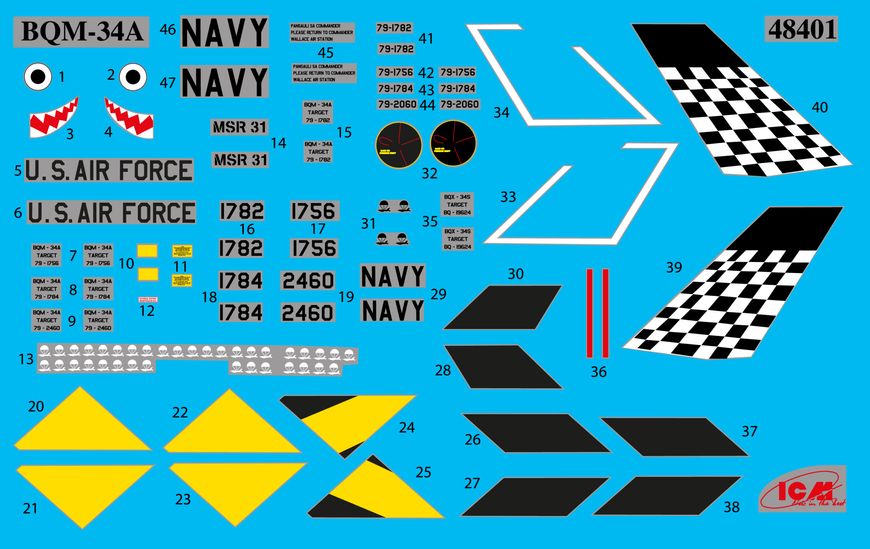 Збірна модель ICM 1/48 Повітряні дрони - мішені США (48399) ICM48399 фото