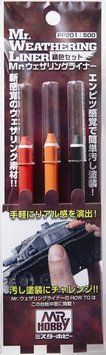 Набір олівців для створення еффектів (Mr. Weathering Liner Rust Color Set) Mr.Hobby PP201 PP201 фото