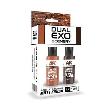 Набор Акриловых Красок Красный Light Brick & Dark Brick Dual Exo Scenery Set 23 AK-Interactive AK1582 AK1582 фото