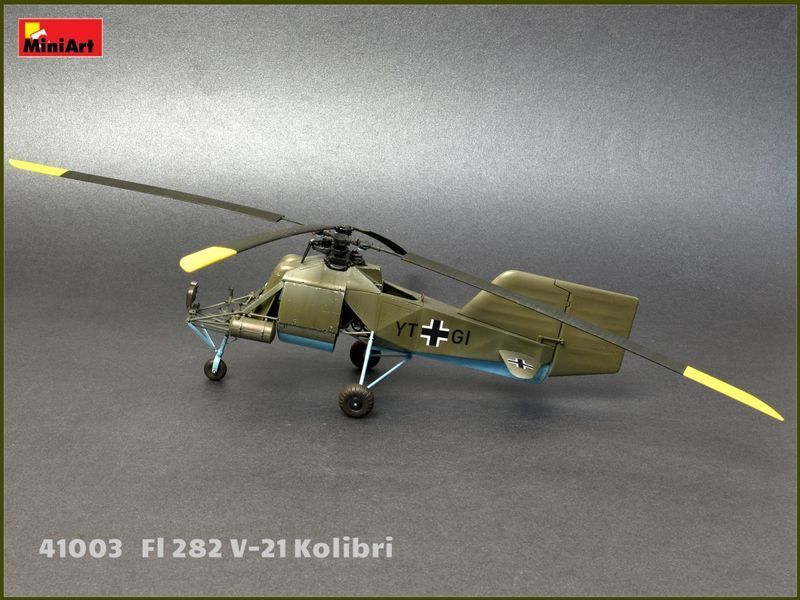 Німецький дослідний вертоліт 1/35 Flettner Fl 282 Kolibri V-21 MiniArt 41003 , збірна модель Колібрі Мініарт MA41003 фото