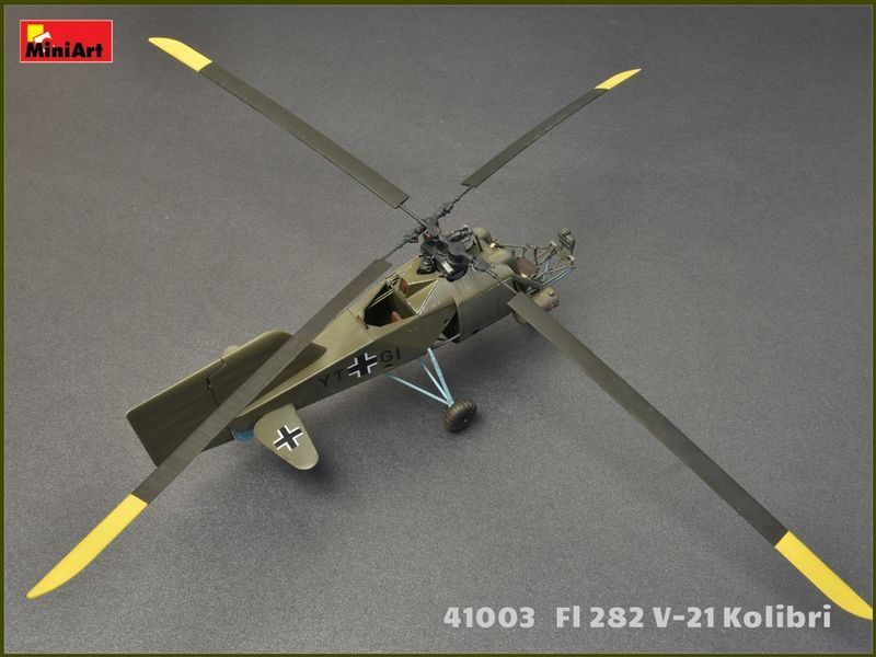 Німецький дослідний вертоліт 1/35 Flettner Fl 282 Kolibri V-21 MiniArt 41003 , збірна модель Колібрі Мініарт MA41003 фото