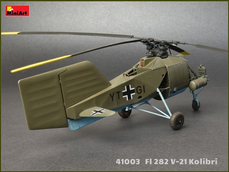 Німецький дослідний вертоліт 1/35 Flettner Fl 282 Kolibri V-21 MiniArt 41003 , збірна модель Колібрі Мініарт MA41003 фото