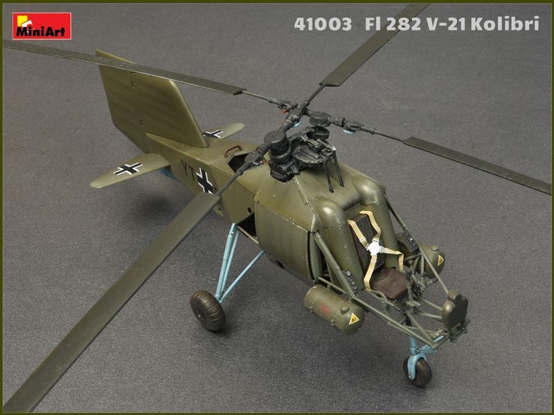 Німецький дослідний вертоліт 1/35 Flettner Fl 282 Kolibri V-21 MiniArt 41003 , збірна модель Колібрі Мініарт MA41003 фото