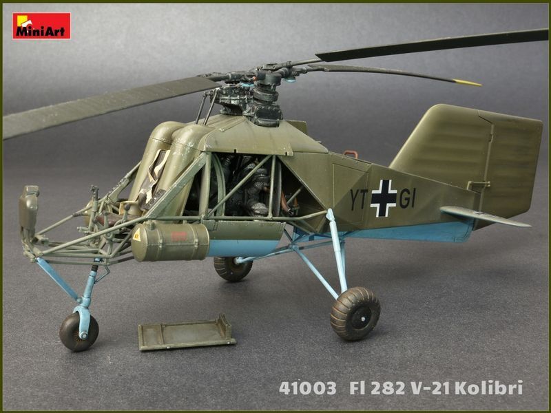 Німецький дослідний вертоліт 1/35 Flettner Fl 282 Kolibri V-21 MiniArt 41003 , збірна модель Колібрі Мініарт MA41003 фото