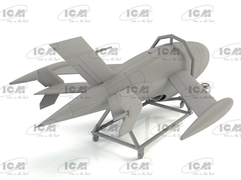 Збірна модель ICM 1/48 Q-2A (AQM-34B) Firebee з візком (1 літак та візок) (48400) ICM48400 фото