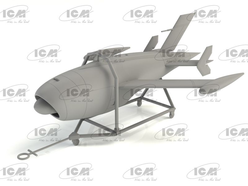 Сборная модель ICM 1/48 Q-2A AQM-34B Firebee с тележкой 1 самолет и тележка 48400 ICM48400 фото