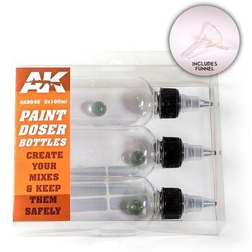 Бутылка-дозер для красок (Paint Doser Bottles) 100 мл 3 шт AK-Interactive AK9048 AK9048 фото