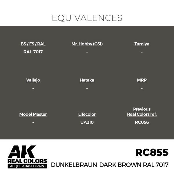 Акрилова фарба Темно-коричневий RAL 7017 (Dunkelbraun-Dark Brown RAL 7017) AK-Interactive RC855 RC855 фото
