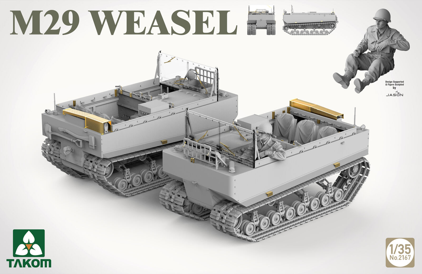 Американский бронетранспортер 1/35 M29 Weasel Takom 2167 , сборная модель бтр Визель Таком TK2167 фото