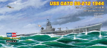 Британський підводний човен 1/700 USS Gato SS-212 1944 HobbyBoss 87013 , збірна модель Гато Хобібос HB87013 фото